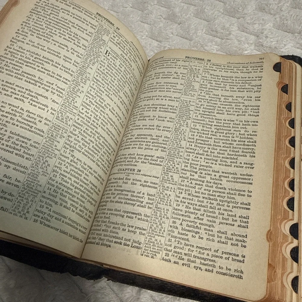 Vintage Antique KJV Holy Bible Concordance 1913 Soft Weathered Indexes Book